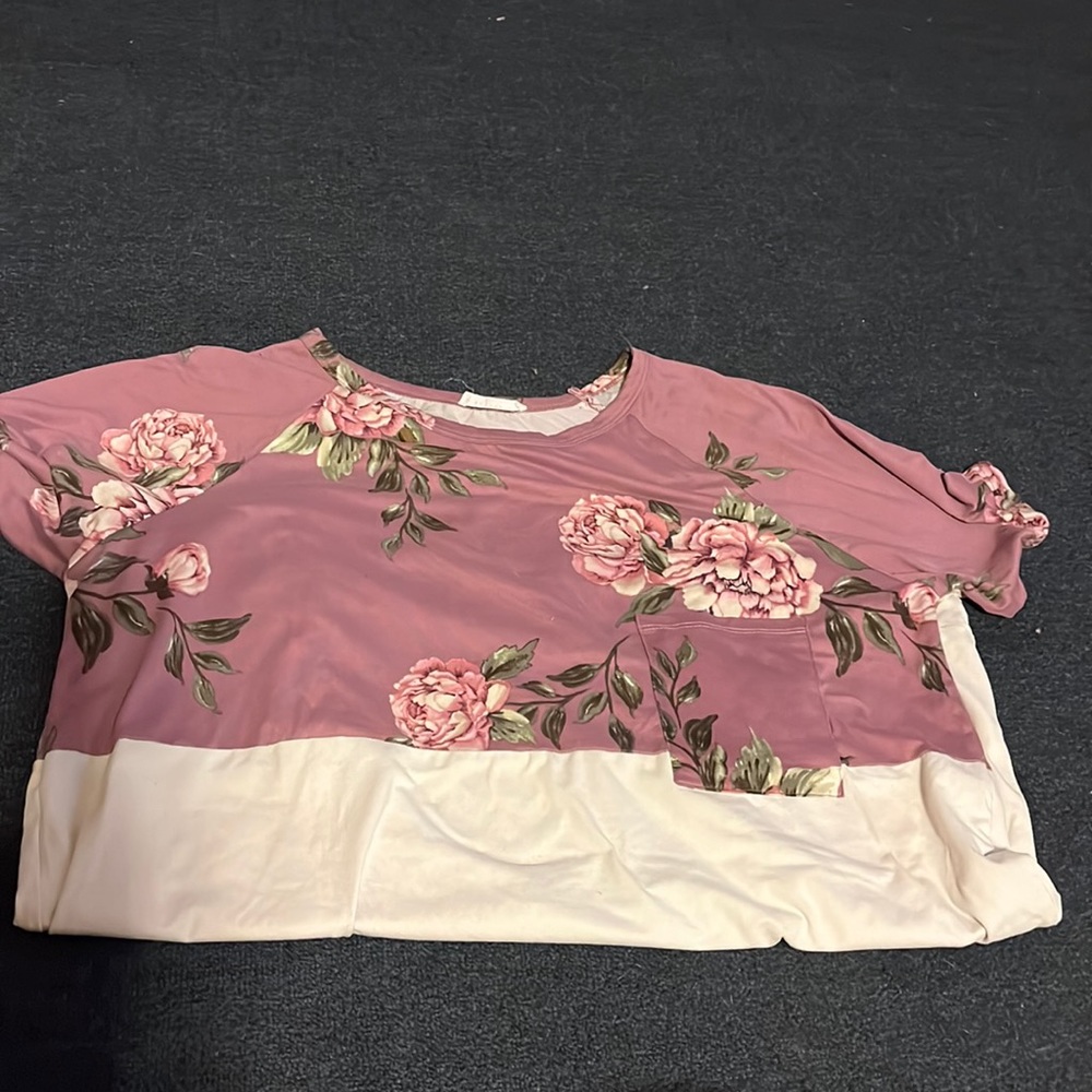 Half and half floral shirt soft material